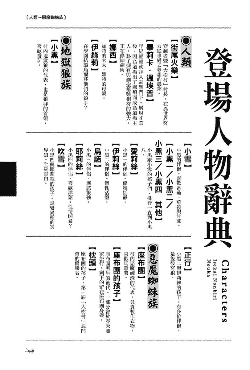 《異世界悠閒農家》14 登場人物辭典插圖（2）
