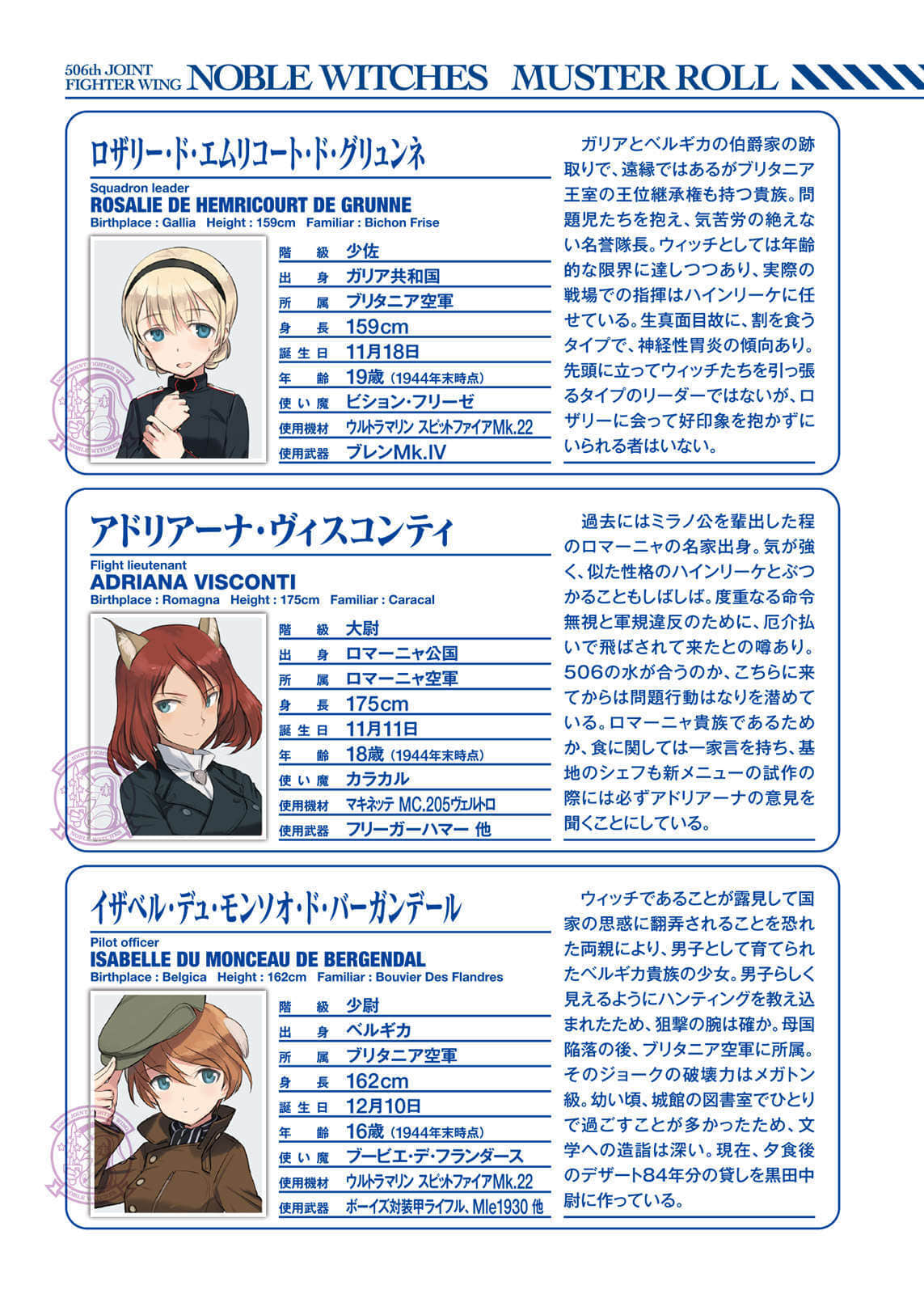 《高贵魔女 第506统合战斗飞行团》7 反击! 人物介绍插图(2)