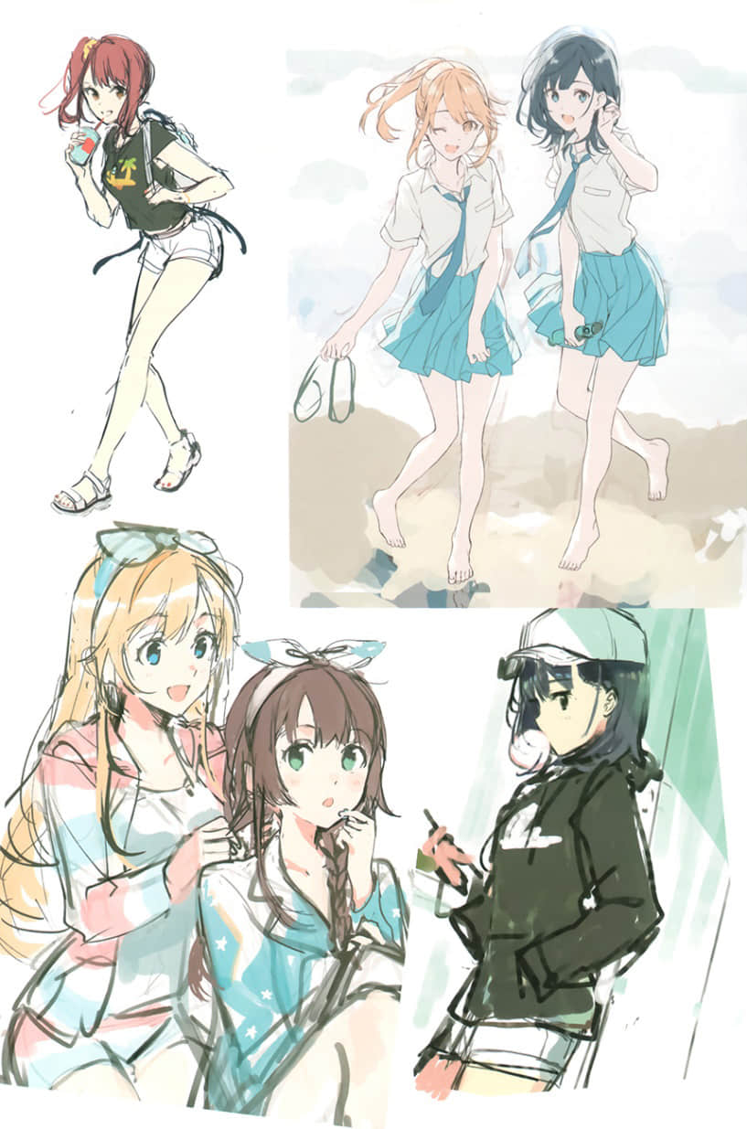 《弹珠汽水瓶里的千岁同学》8 全彩插画集３章 草稿集插图（6）