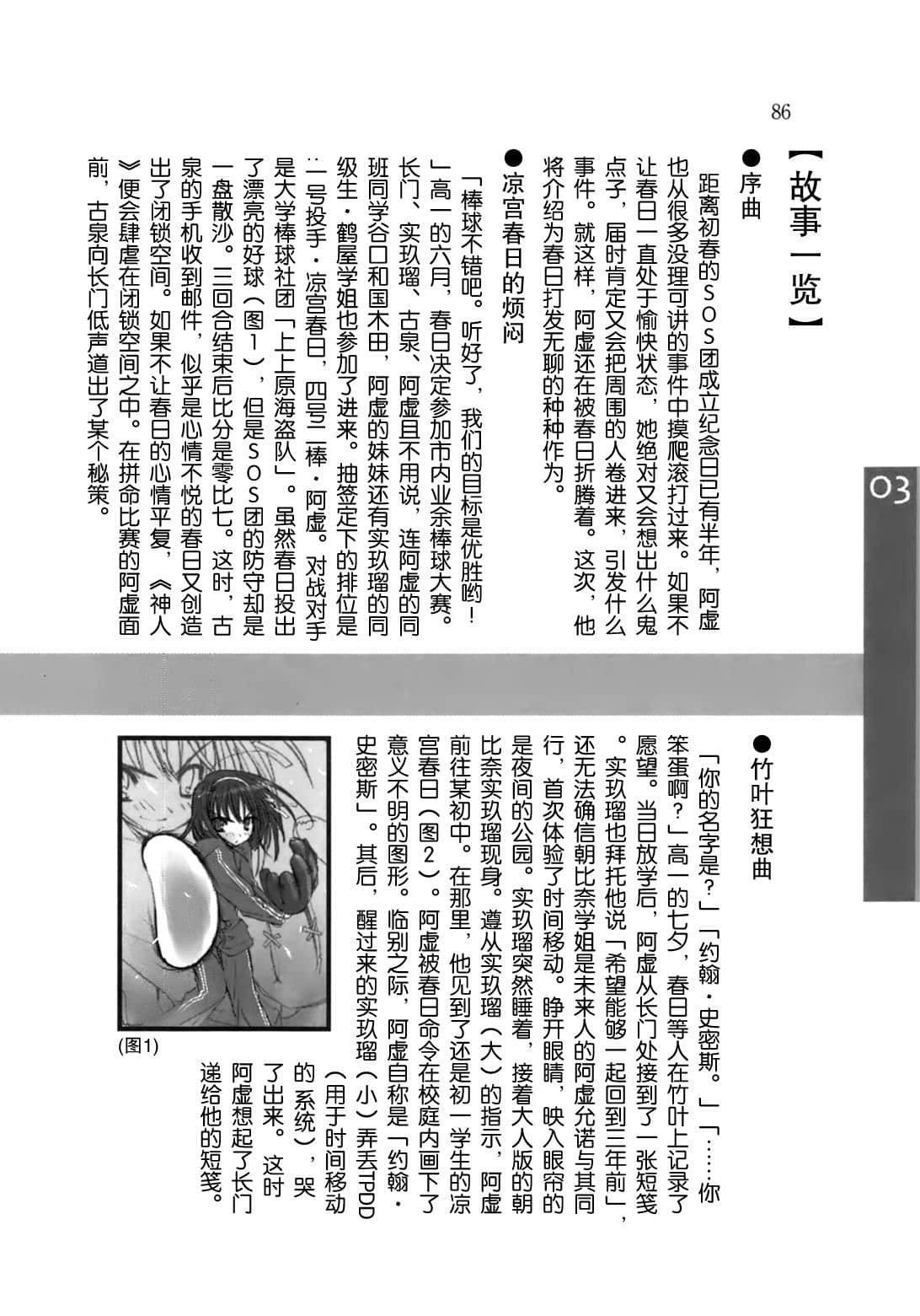 《涼宮春日系列》OFFICAL FANBOOK 涼宮春日的觀測 第二章 各卷詳解插圖（12）