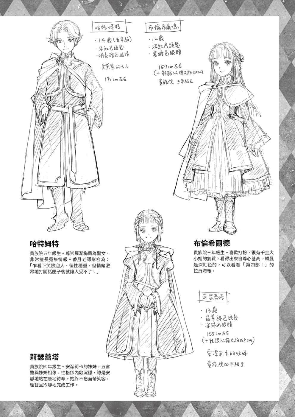 《小書癡的下克上FANBOOK》2 角S設定資料集插圖（6）