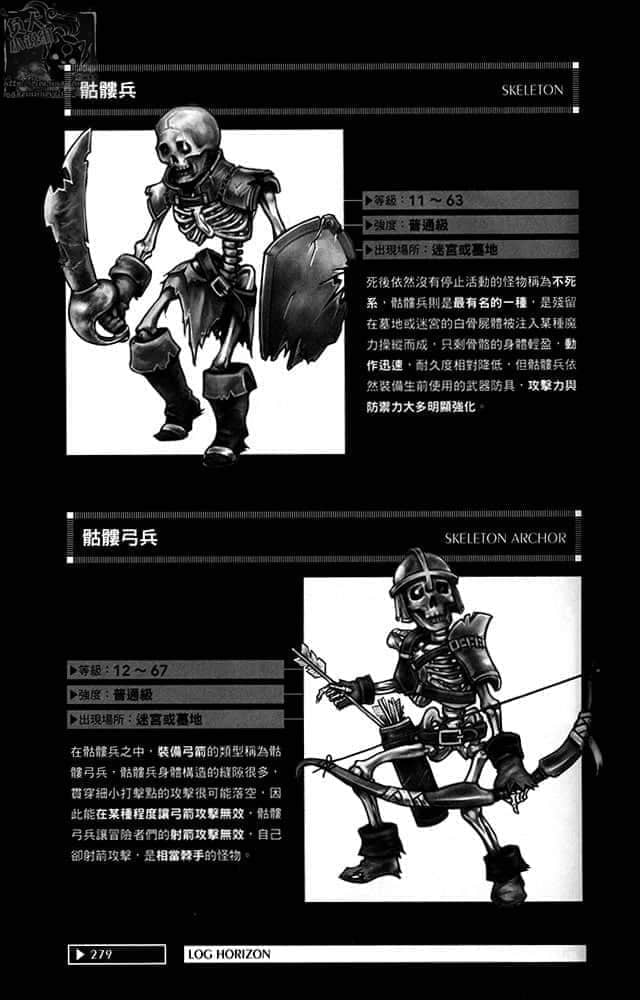 《記錄的地平線》3 遊戲的終結 上 〈幻境神話〉怪物圖鑑 1 MONSTER FILE插圖(2)