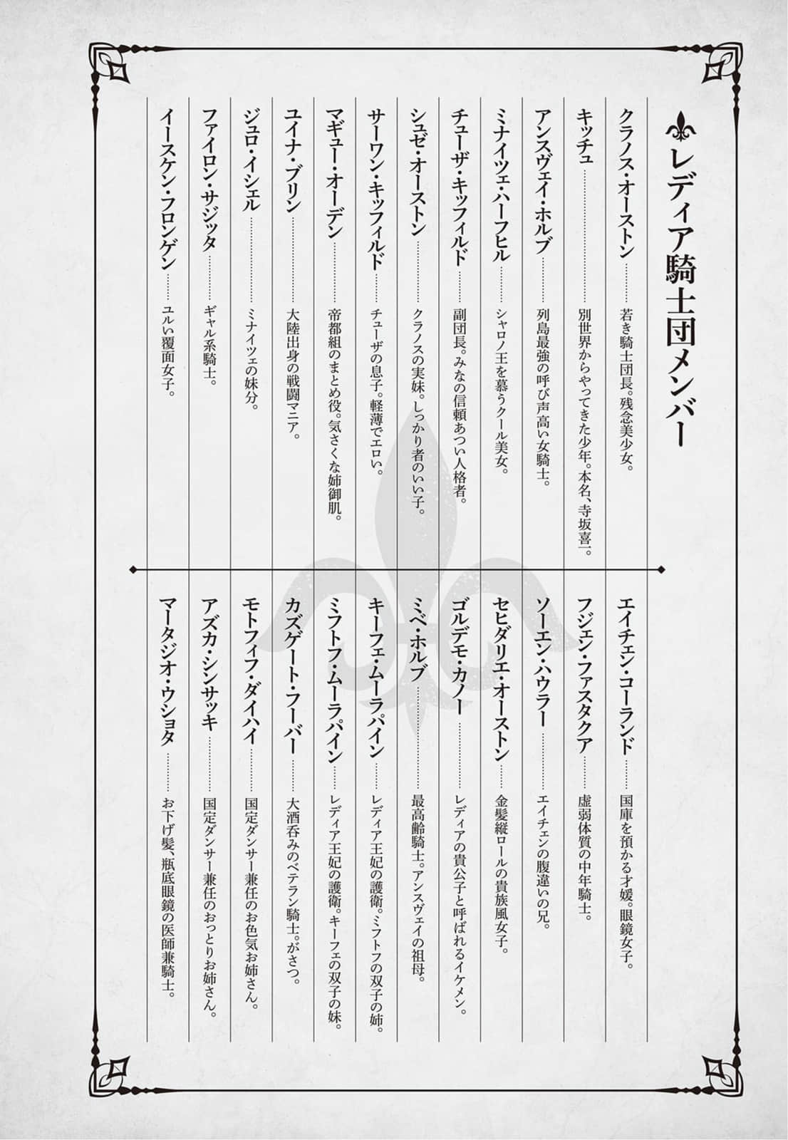 《异世界忠臣藏 ～复仇的雷迪亚四十七武士～》4 人物简介插图（1）