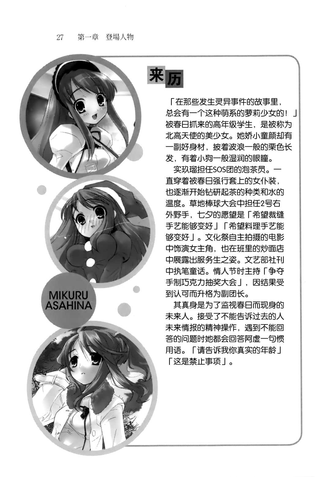 《凉宫春日系列》OFFICAL FANBOOK 凉宫春日的观测 第一章 登场人物插图（21）
