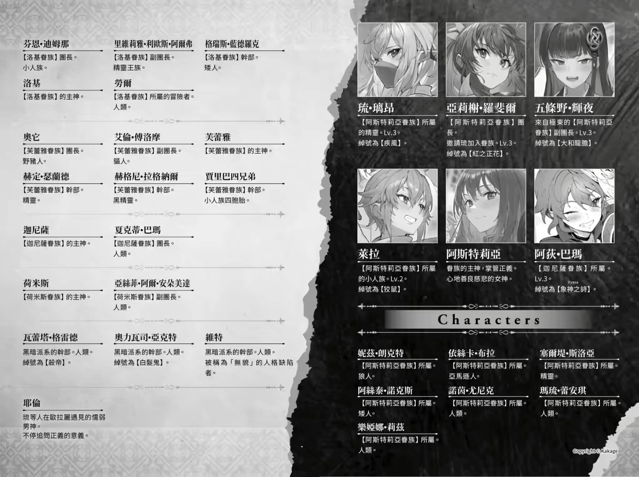 《阿斯特莉亚回忆录》1 邪恶胎动 人物介绍插图（1）