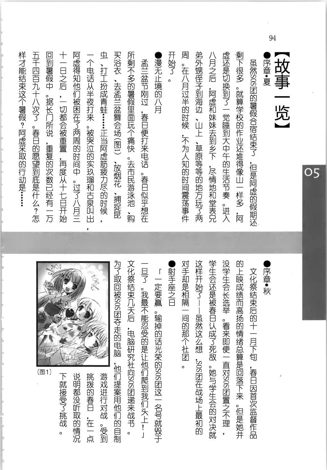 《涼宮春日系列》OFFICAL FANBOOK 涼宮春日的觀測 第二章 各卷詳解插圖（20）