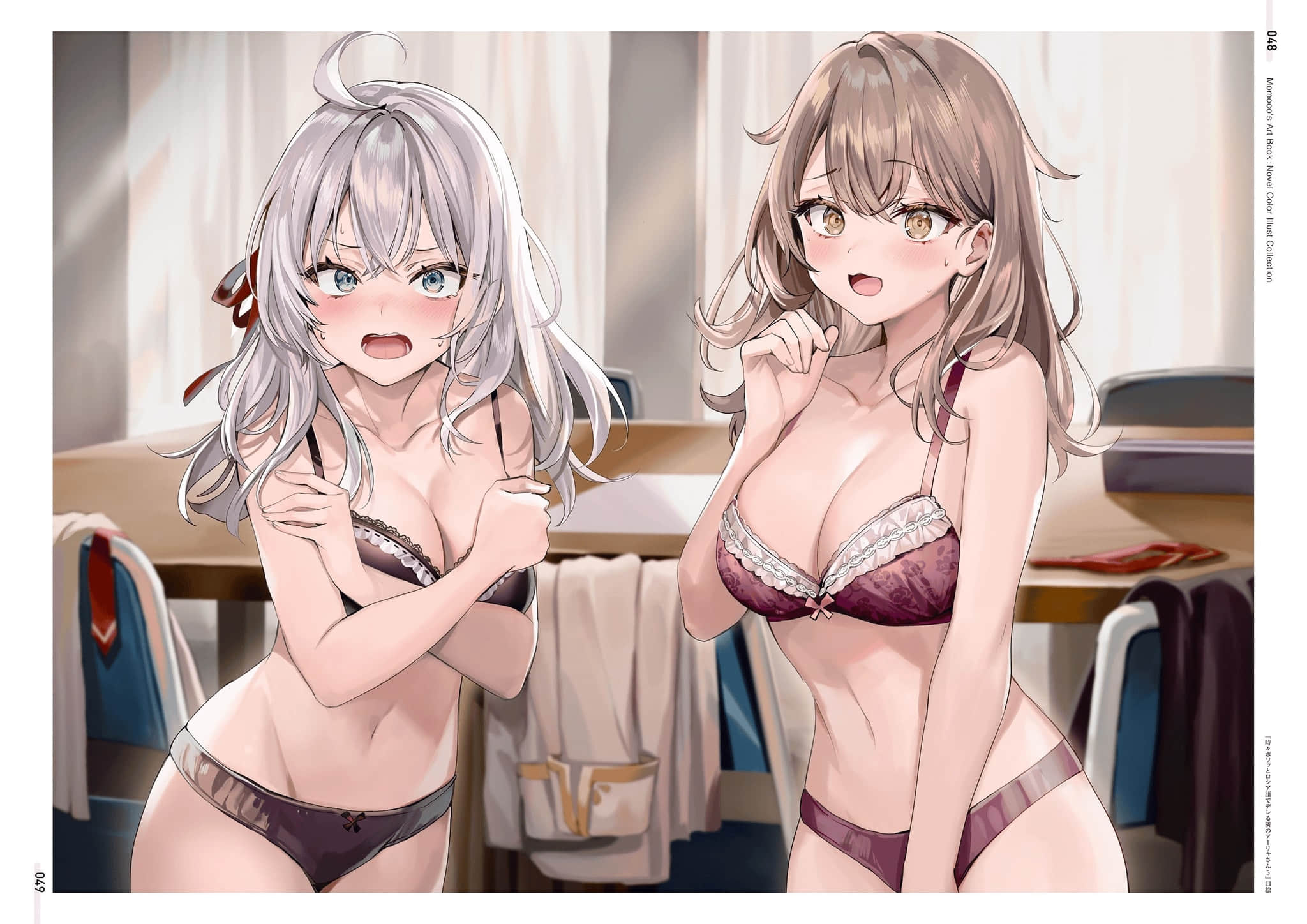《不时轻声地以俄语遮羞的邻座艾莉同学》ももこ画集 原作小说彩S插画集锦插图（30）