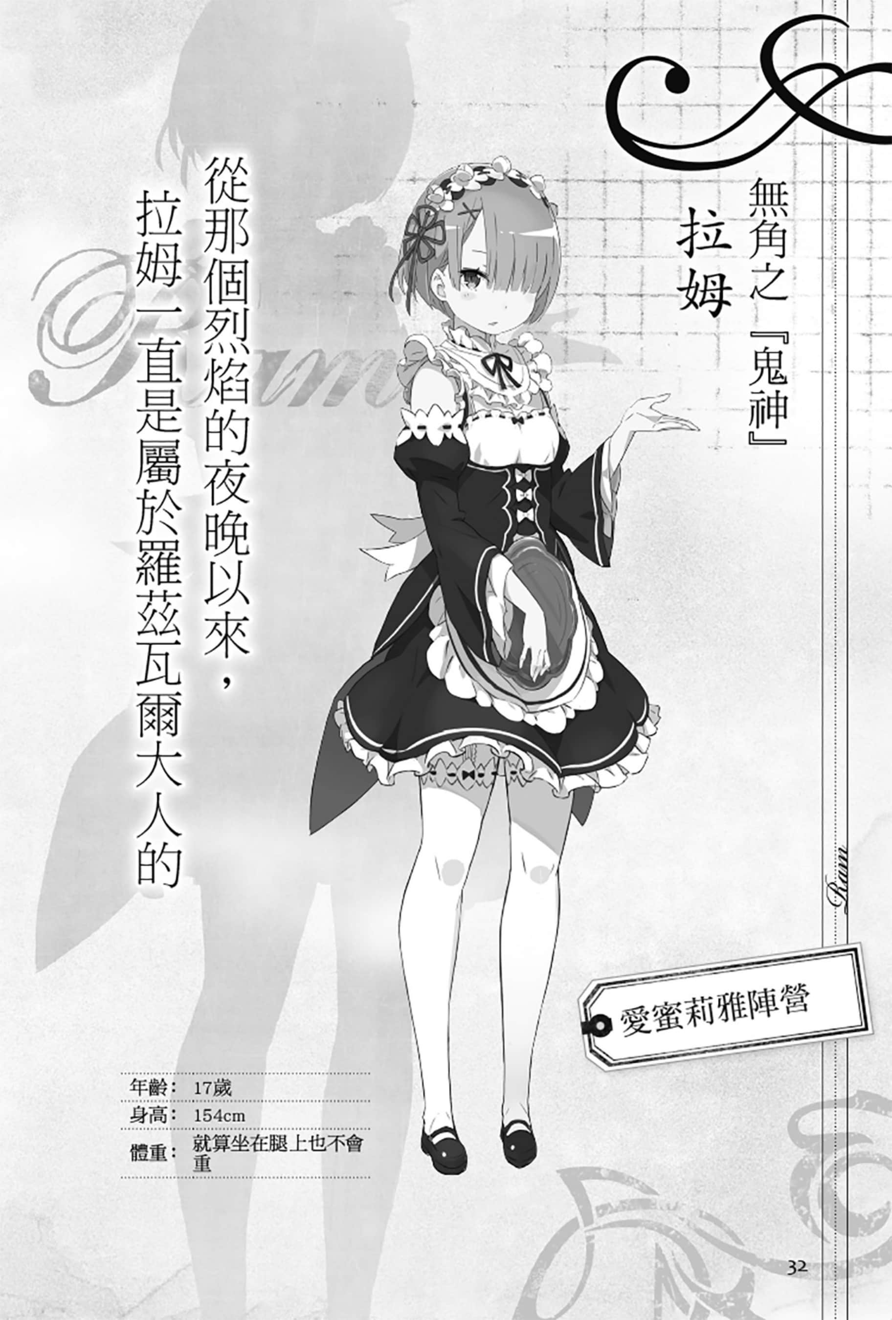 《Re:從零開始的異世界生活》Re:zeropedia 公式書 第１部 人物介紹 ①插圖（14）