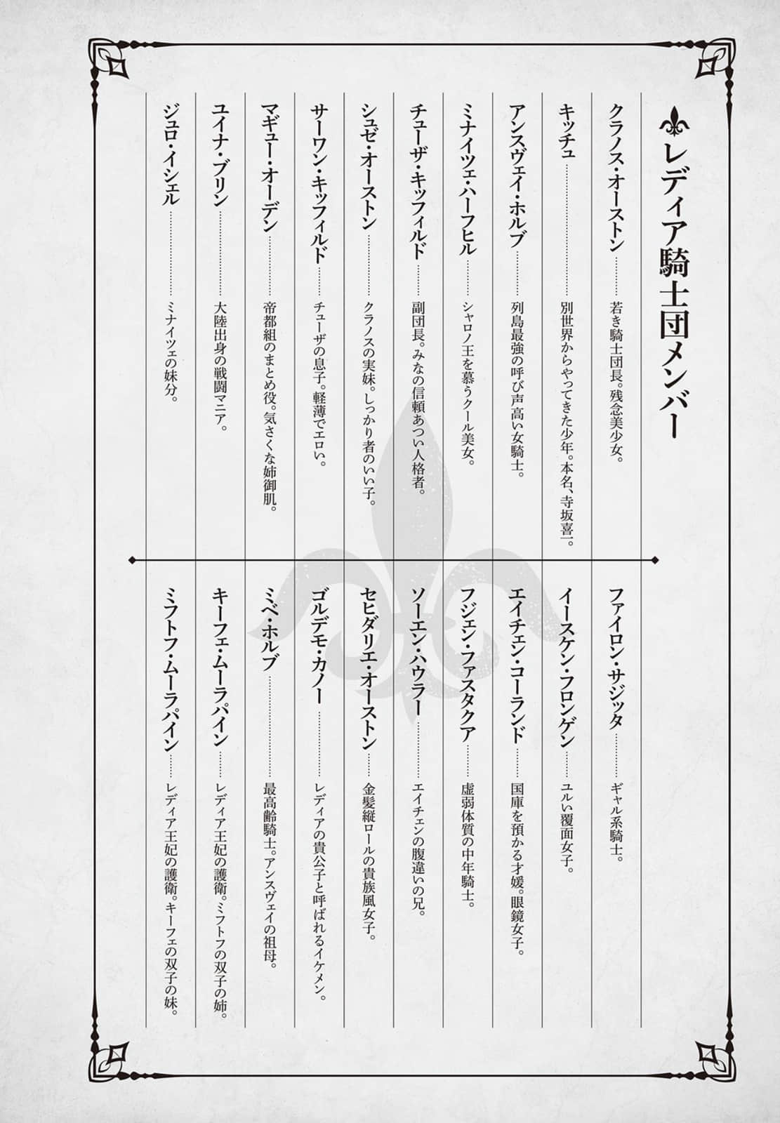 《异世界忠臣藏 ～复仇的雷迪亚四十七武士～》3 人物简介插图（1）