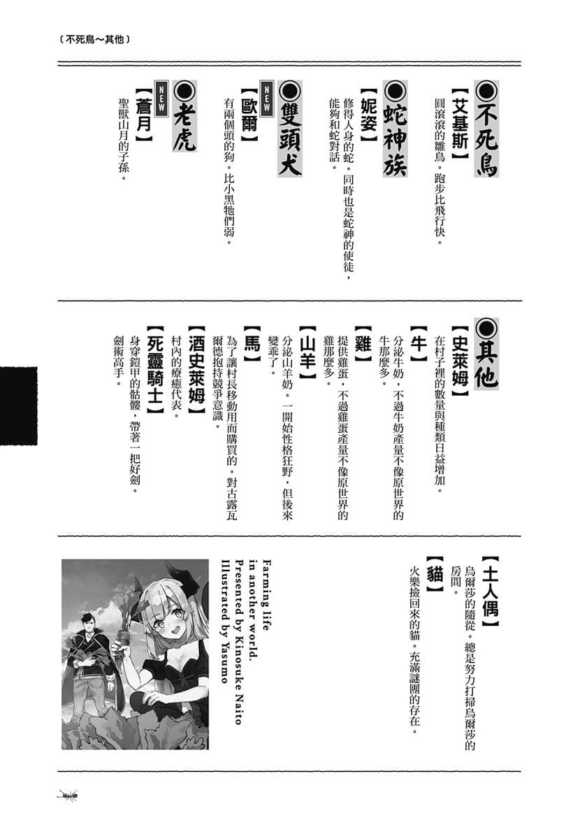 《异世界悠闲农家》13 登场人物辞典插图（7）