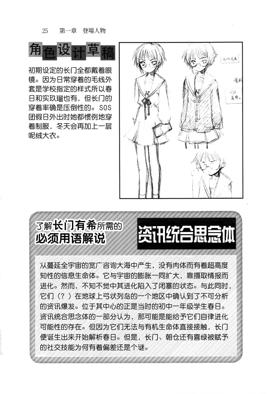 《凉宫春日系列》OFFICAL FANBOOK 凉宫春日的观测 第一章 登场人物插图（19）
