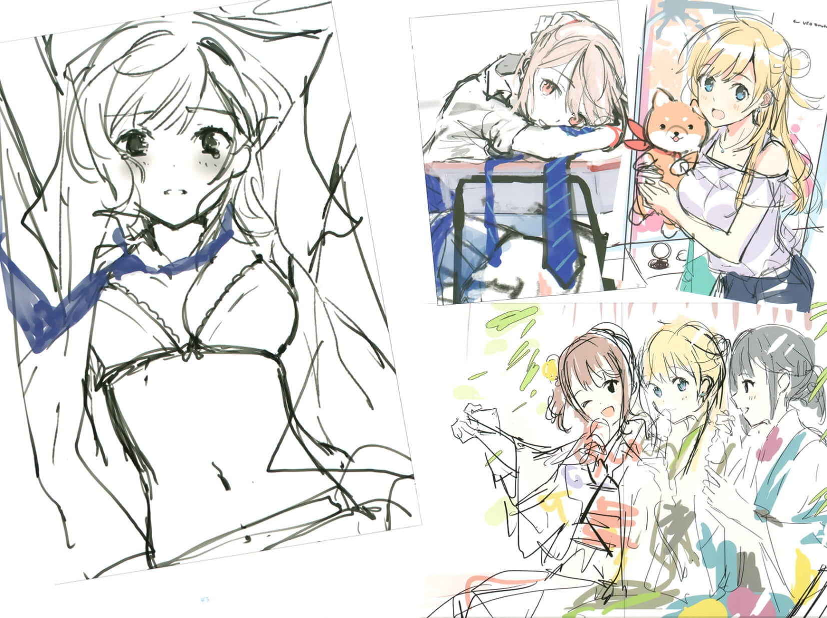 《弹珠汽水瓶里的千岁同学》8 全彩插画集３章 草稿集插图（8）