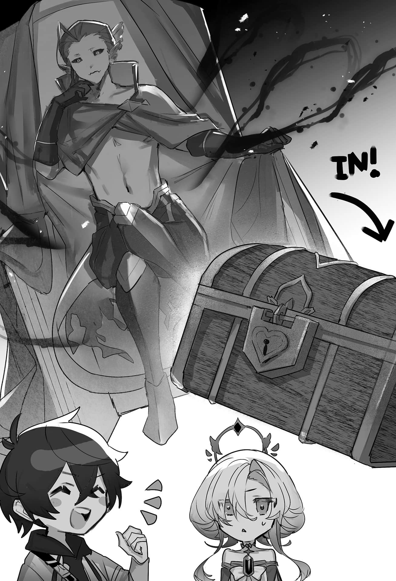 《女神「异世界转生想成为什么」我「勇者的肋骨」》1 第七话 宝箱上的锁插图(2)