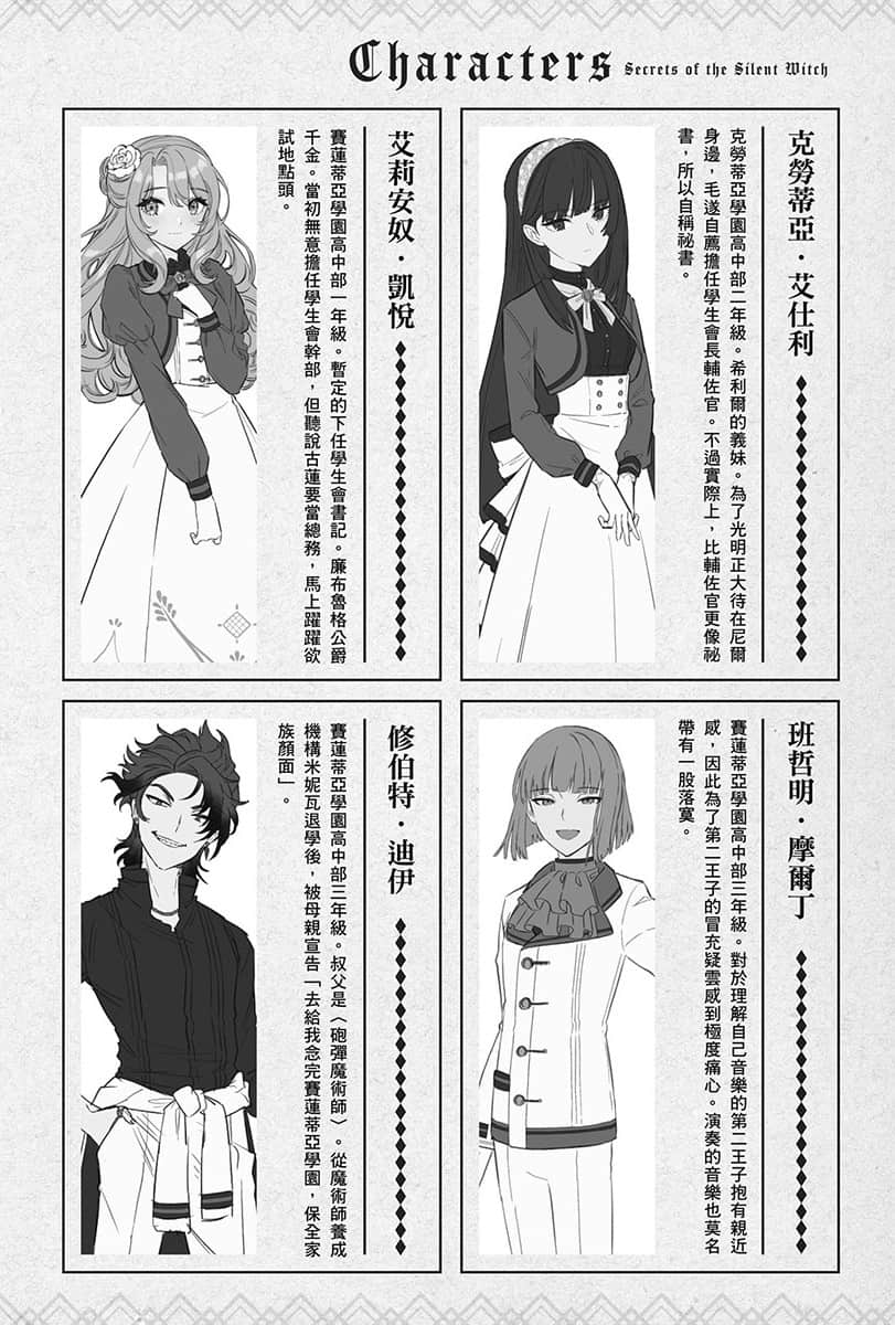 《Silent Witch 沉默魔女的秘密》8 目前为止的登场人物插图（6）