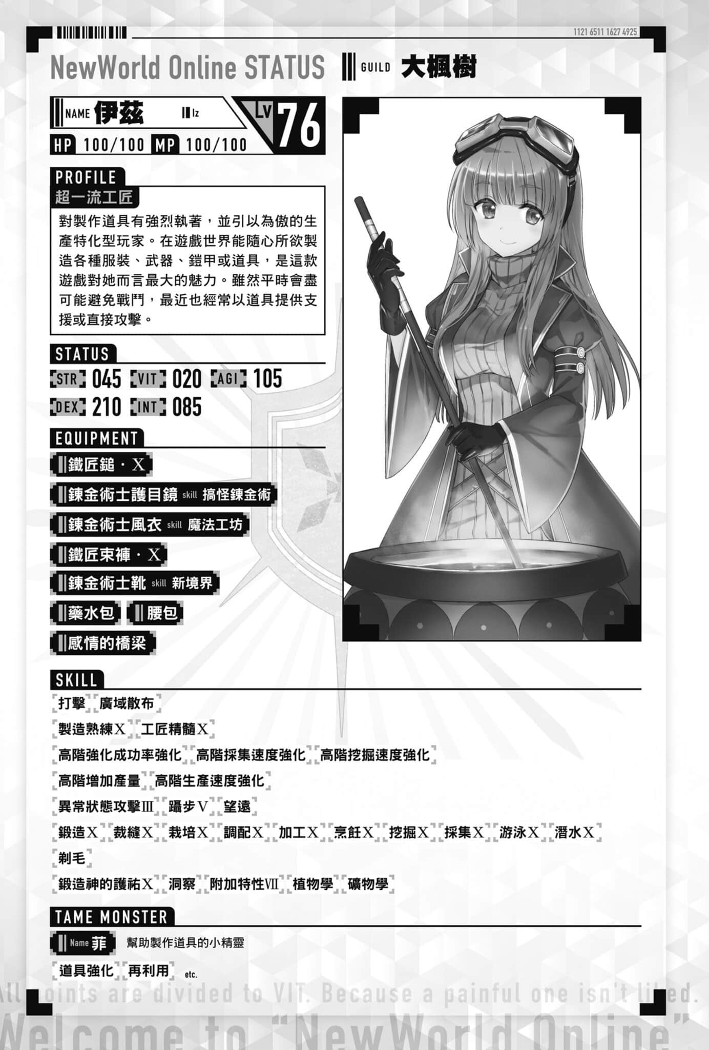 《怕痛的我，把防御力点满就对了》14 人物档案和设定插图（4）