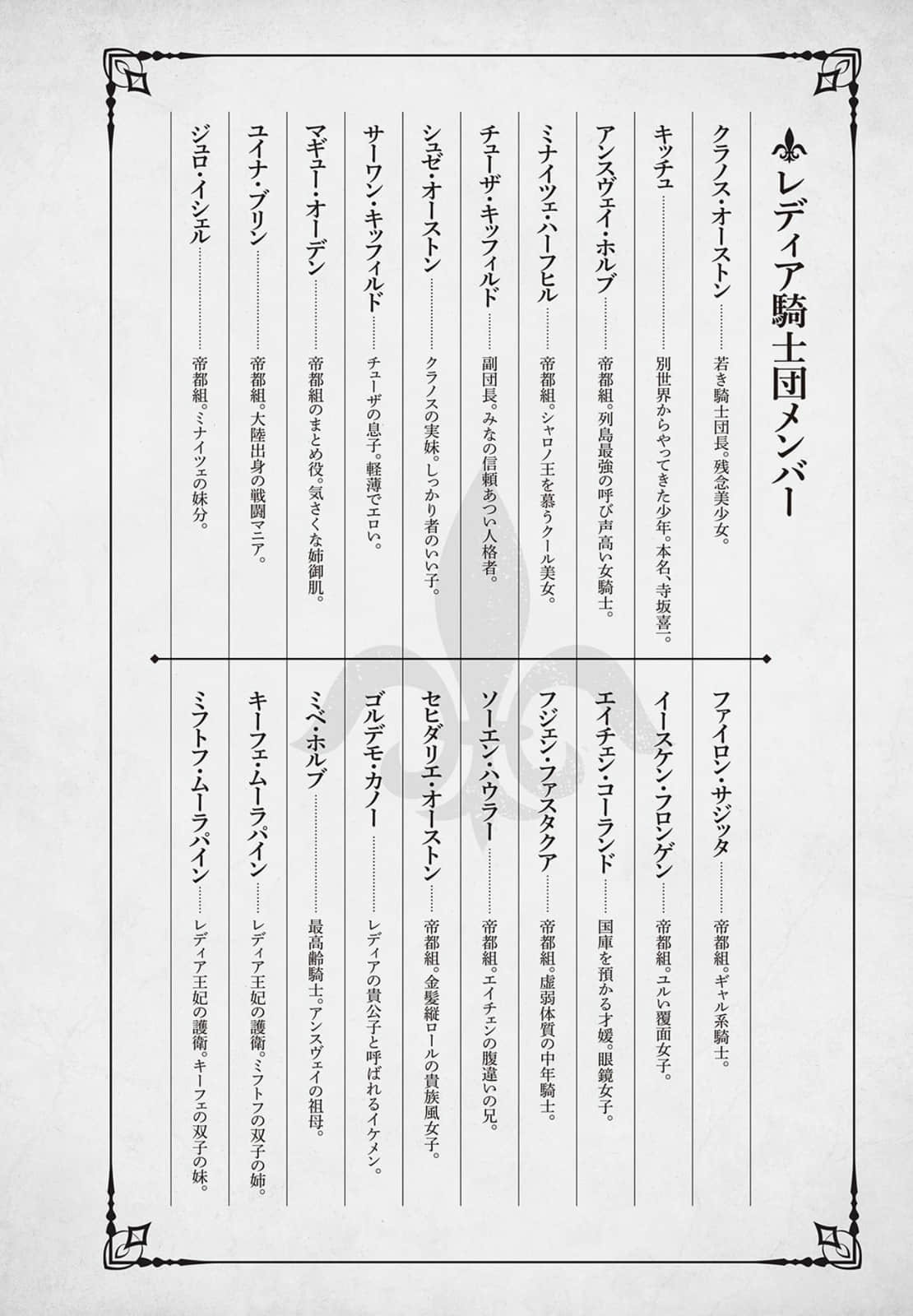 《异世界忠臣藏 ～复仇的雷迪亚四十七武士～》1 人物简介插图（1）