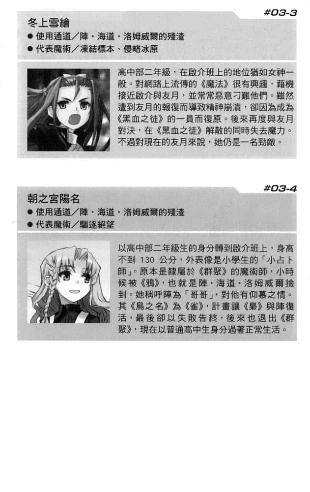《RIGHT×LIGHT》4 哀叹的魔女与敲响起始之钟的野兽 卷末附录 R×L 魔术师档案插图（6）