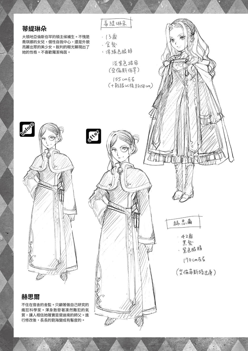 《小書癡的下克上FANBOOK》2 角S設定資料集插圖（7）