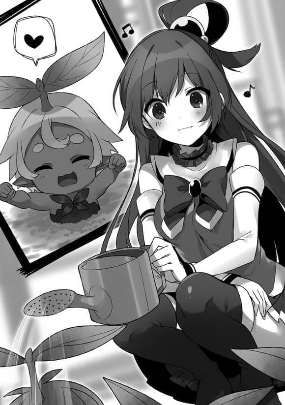 《为美好的世界献上祝福!》第十四卷 红魔的考验 电子版特典·少女幼苗天真地笑着插图(1)
