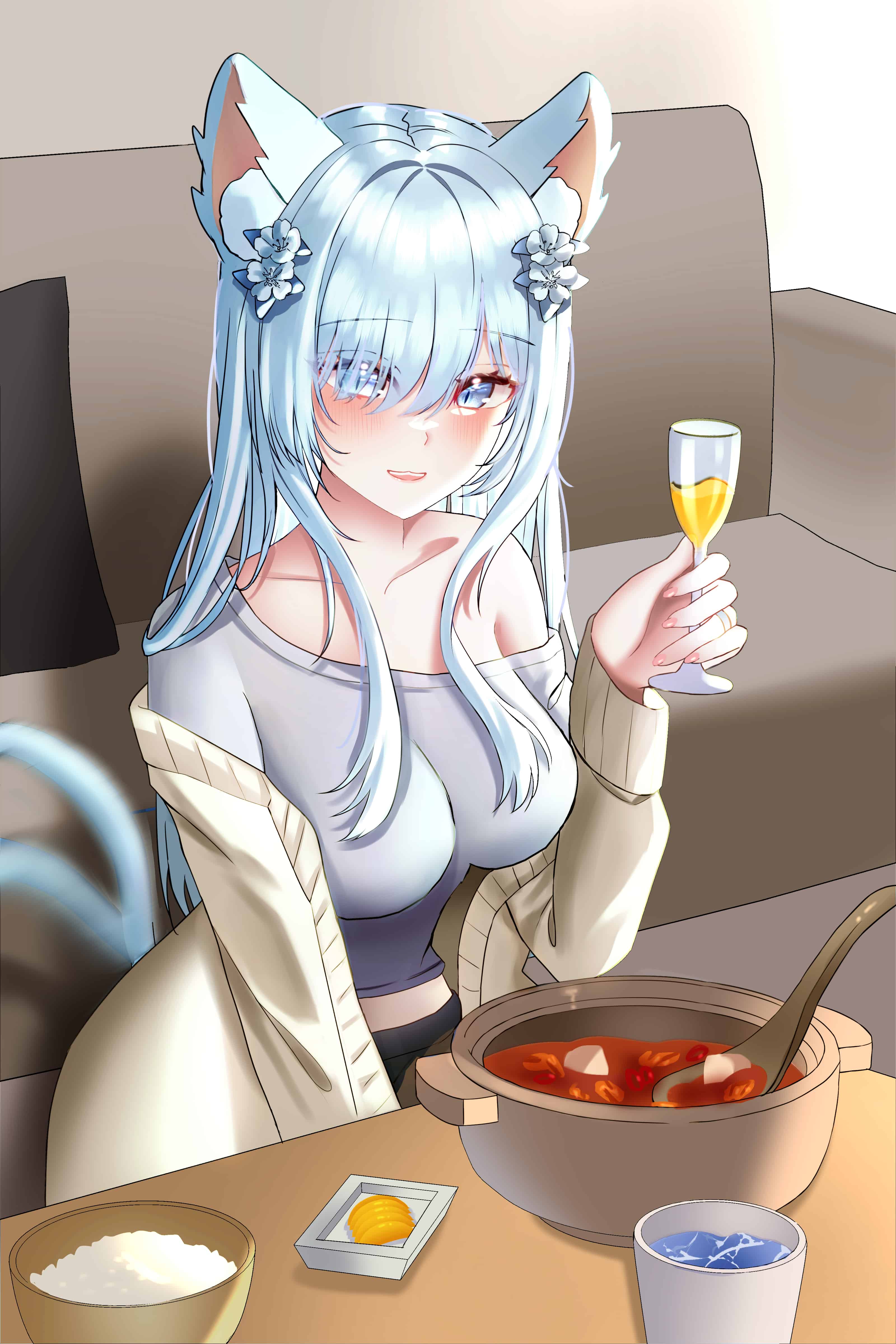 《捡到了醉酒的猫少女》正文 鸡尾酒 （1） - 平时也喝过，但略有不同插图（1）